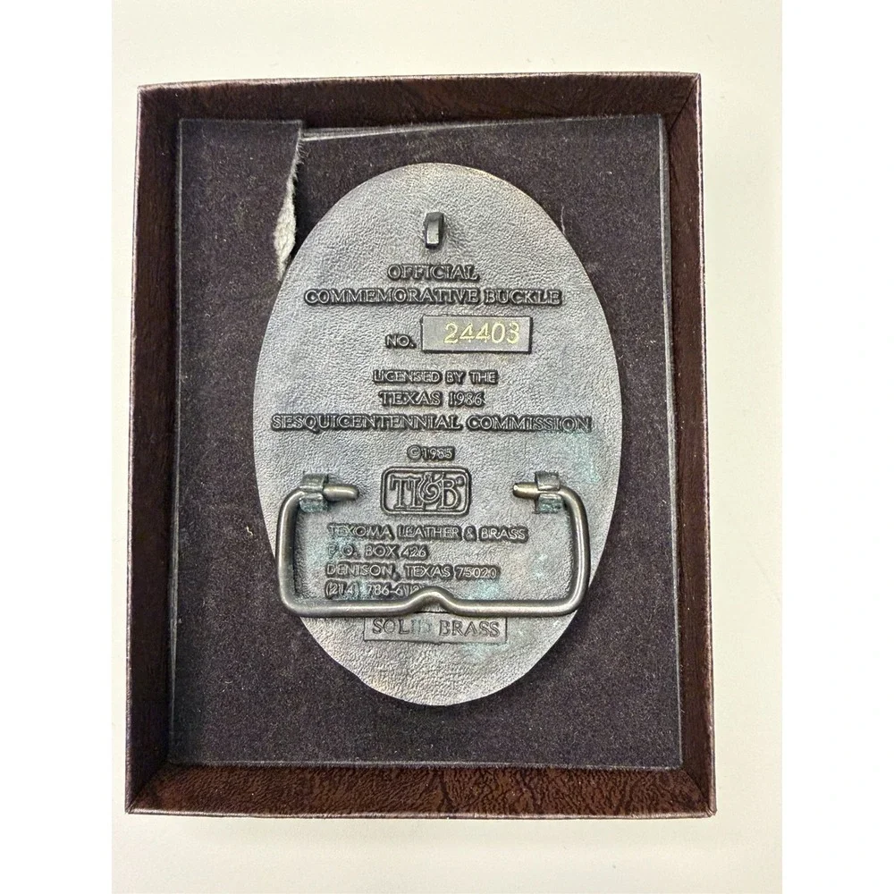 STATE OF TEXAS SESQUICENTENNIAL BELT BUCKLE BRASS - 3 1/2